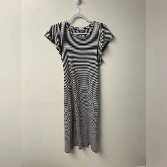 GAP Striped Midi Dress with Sleeves and Tie Size Medium Tall - Picture 1 of 4
